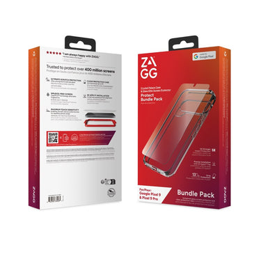 Zagg Crystal Palace & Glass Elite Screen Protector Bundle for Google Pixel 9 Pro XL - Clear